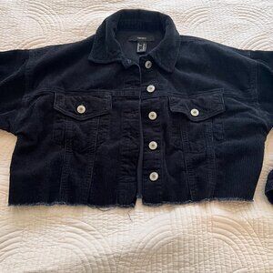 Forever 21 Black Cropped Corduroy Jacket